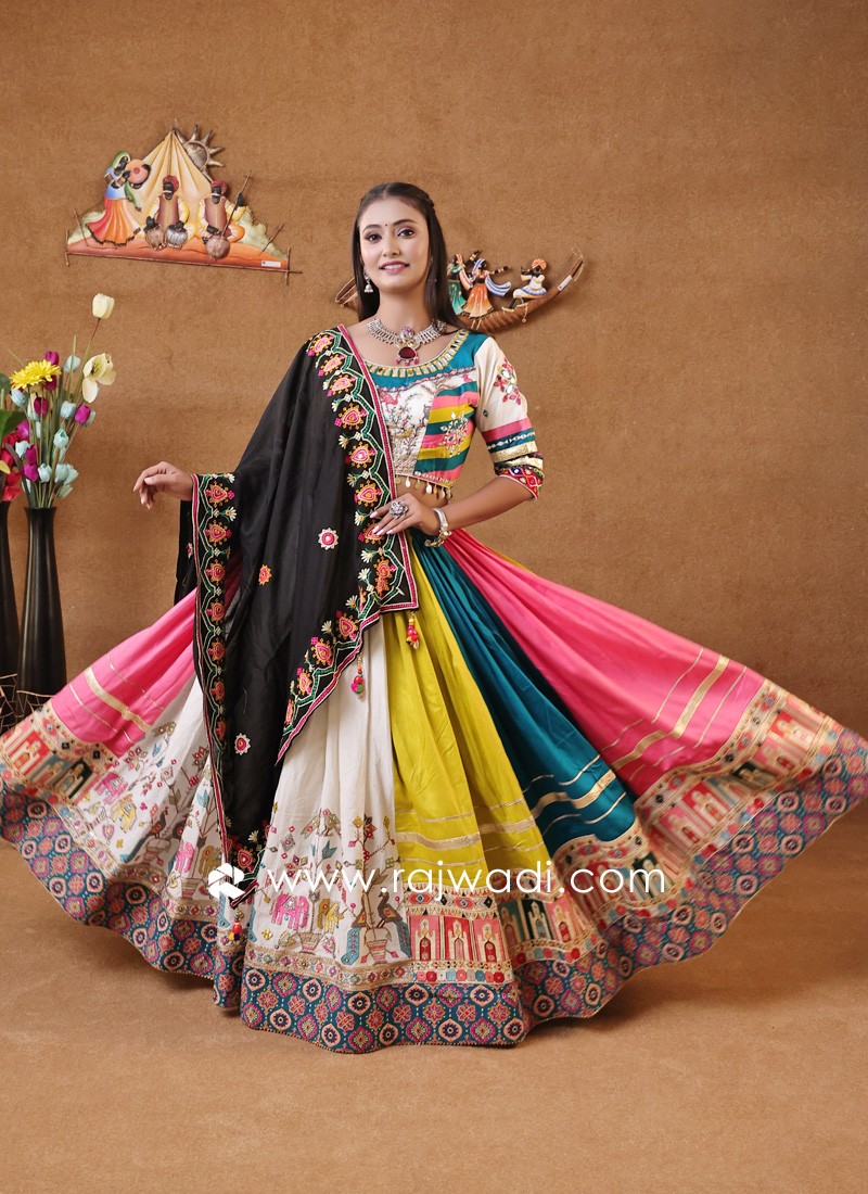 Beautiful Multicolor Navratri cheapest Lehenga Choli For Women, Ready To Wear Lehenga, Indian Wedding Festival Party Wear Lehenga, Chaniya Choli